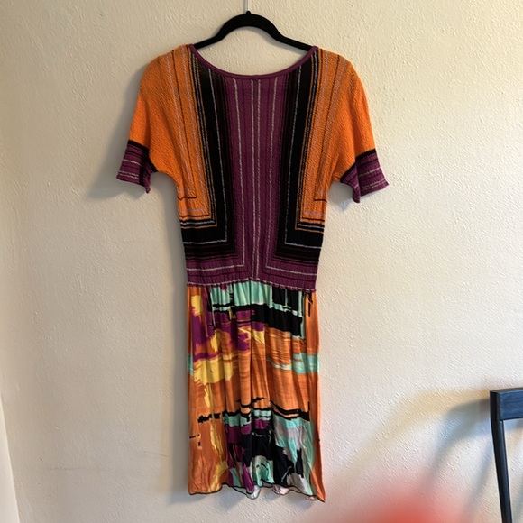 Missoni multicolor dress cotton viscose mixed knit jersey purple orange size 0/S - Picture 6 of 6